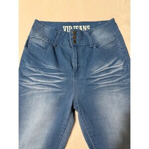 VIP Jeans Skinny Jeans Womens 11/30 Blue Excellent High Rise Triple Button Denim